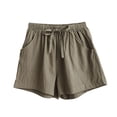 thumbnail image 1 of WTXUE Wide Leg Pants, Bell Bottoms Cotton And Linen Shorts for Women To Wear Thin A-Line Wide-Legged High-Waisted Slim Large Size Loose Casual Shorts, Linen Pants Women Slacks, Olive green, 1 of 3