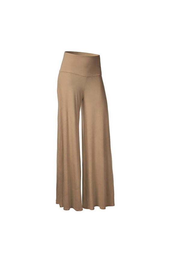 Wide Leg Pants, Bell Bottoms Ladies Elastic Comfortable High Waist Casual Trousers, Palazzo Pants Womens Trousers Slacks, Khaki