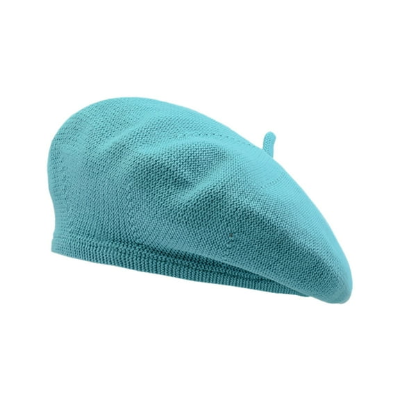WTXUE Winter Hats for Women, Tam O'shanter Hat Lady Beret Autumn Winter Lightweight Breathable Fashion Solid Color Bonnet, Berets for Women, Sky Blue, M