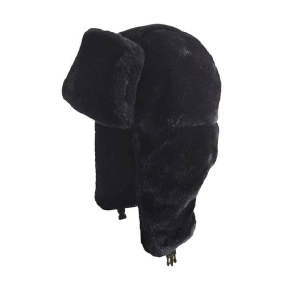 WTXUE Winter Hats for Women, Ushanka Hat Hats Autumn Winter Women'S Versatile Solid Warm Ear Hat Thickened Northeast Cold Proof Hat Lei Feng Hat, Black