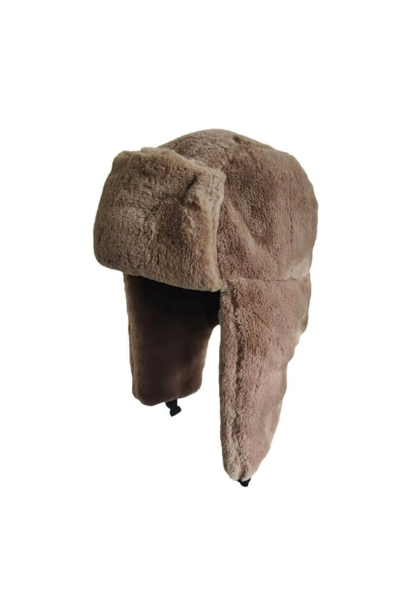 Winter Hats for Women, Ushanka Hat Hats Autumn Winter Women'S Versatile Solid Warm Ear Hat Thickened Northeast Cold Proof Hat Lei Feng Hat, Coffee