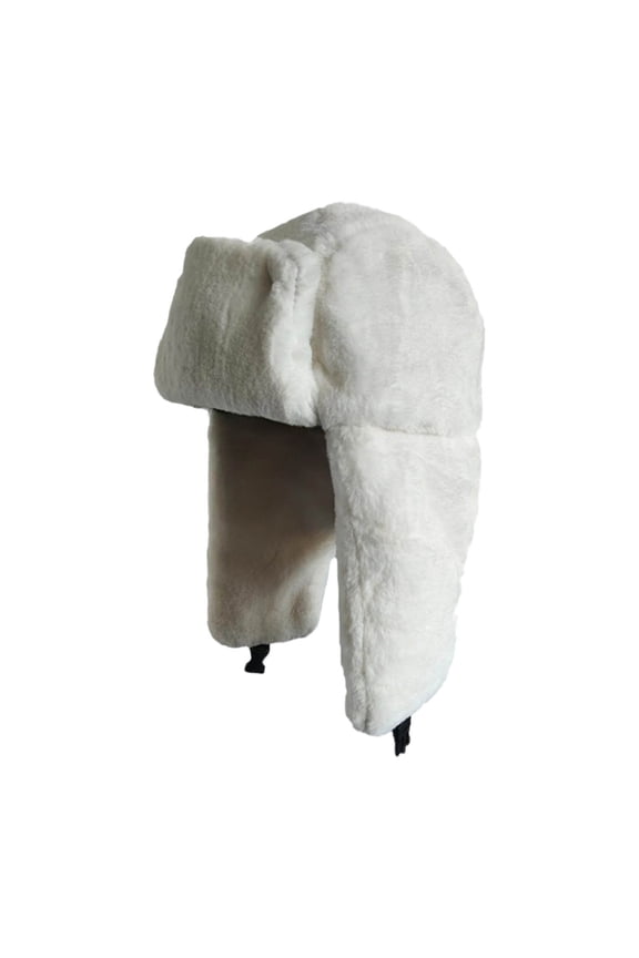 Winter Hats for Women, Ushanka Hat Hats Autumn Winter Women'S Versatile Solid Warm Ear Hat Thickened Northeast Cold Proof Hat Lei Feng Hat, White
