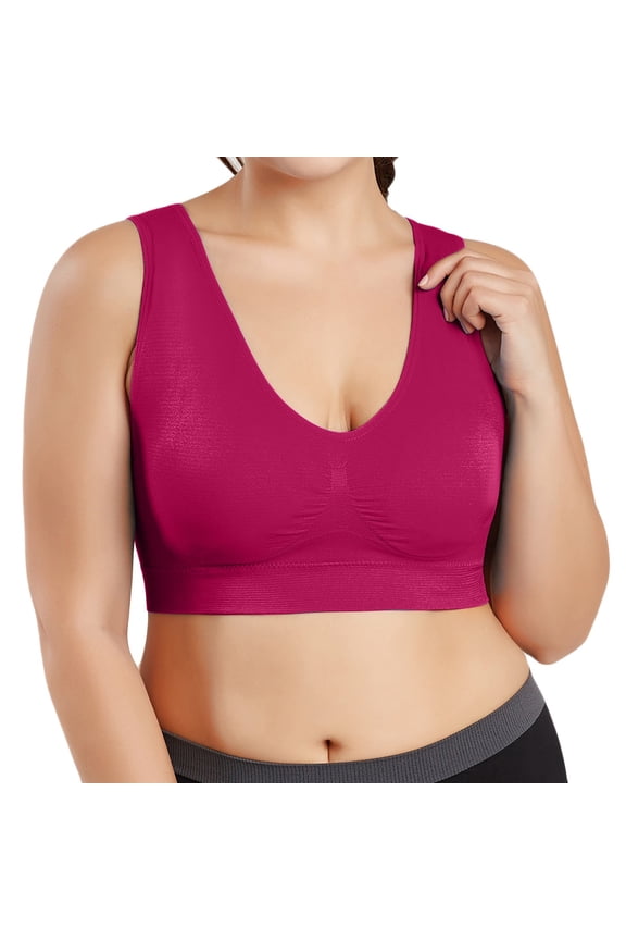 Women Bras | Full Coverage Sports bras Plus Bra Ultra Thin Size Full Cup Tops Large Color Women Bra Womens Blouse | 1 X Womens Bra Hot Pink XXL