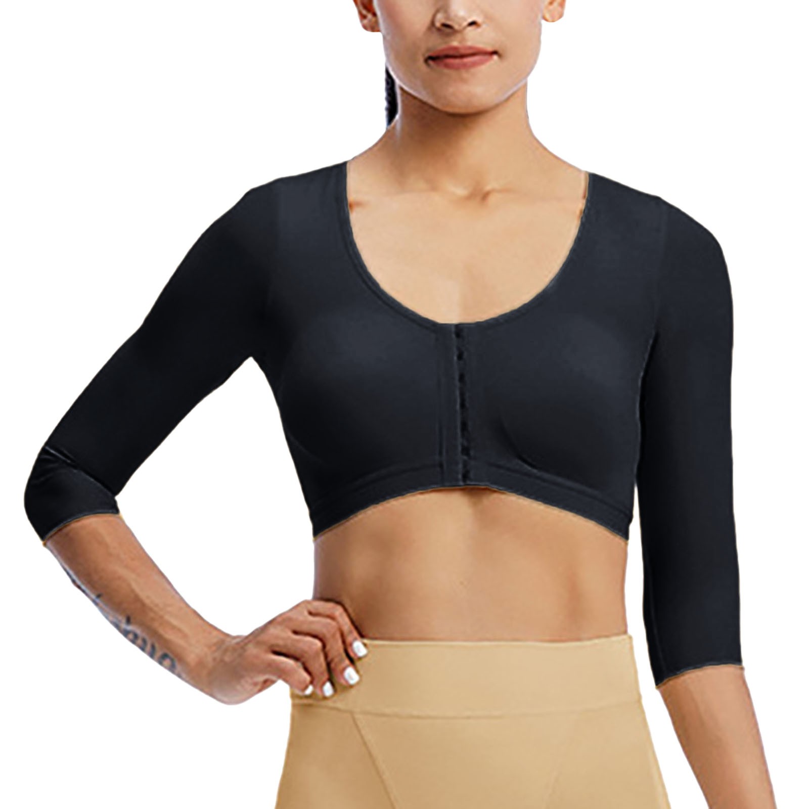 WTXUE Women Bras Sports PushUp Wirefree Front Buckle Closure Bra Large