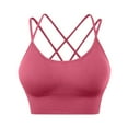 thumbnail image 1 of WTXUE Women Bras | Sports Womens Back Sport Bras Padded Strappy Cropped Bras for Yoga Workout Fitness Bras | 1 Piece Watermelon Red 3XL, 1 of 5