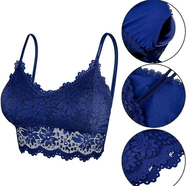 WTXUE Women Bras | Women Plus Underwear Bra Camisole Wirefree Vest Lingerie Lace Size | Womens Bra, Pack of 5 L