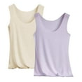 thumbnail image 1 of WTXUE Women's 2PC Plus size Tank Tops Ice Vest Basic Shirt Camisole Tops Loose Fit Summer Clothes Scoop Neck Sleeveless Leisure Basic Tank Top Grey L, 1 of 2