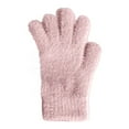 thumbnail image 1 of WTXUE Women's Coral Velvet Knitted Full Finger Gloves Fuzzy Five-Finger Gloves Cute Fluffy Warm Gloves, Soft Winter Gloves for Outdoor, Daily Pink One Size, 1 of 3