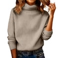 thumbnail image 1 of WTXUE Women's Oversized Ribbed Turtleneck Sweater&nbsp;Casual Fall Loose Knit Pullover Sweater Trendy Basic Jumper Top Long Sleeve Tops Winter Warm Comfortable Soft Layers Pullover Beige L, 1 of 9
