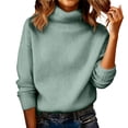 thumbnail image 1 of WTXUE Women's Oversized Ribbed Turtleneck Sweater&nbsp;Casual Fall Loose Knit Pullover Sweater Trendy Basic Jumper Top Long Sleeve Tops Winter Warm Comfortable Soft Layers Pullover Light Green 3Xl, 1 of 9