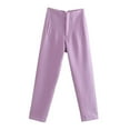 thumbnail image 1 of WTXUE Women's Pants, Slacks Women's Solid Color High Waisted Straight Leg Pants Suitable for Daily Commuting Wear Casual Lohas Time, Pantalones De Mujer, Silver, 1 of 7
