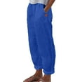 thumbnail image 1 of WTXUE Women's Pants, Womens Trousers Women High Waisted Wide Leg Pants Drawstring Elastic Trousers Comfy Straight Leg Long Pants with Pockets, Slacks Pantalones De Mujer, 2-Blue, 1 of 6