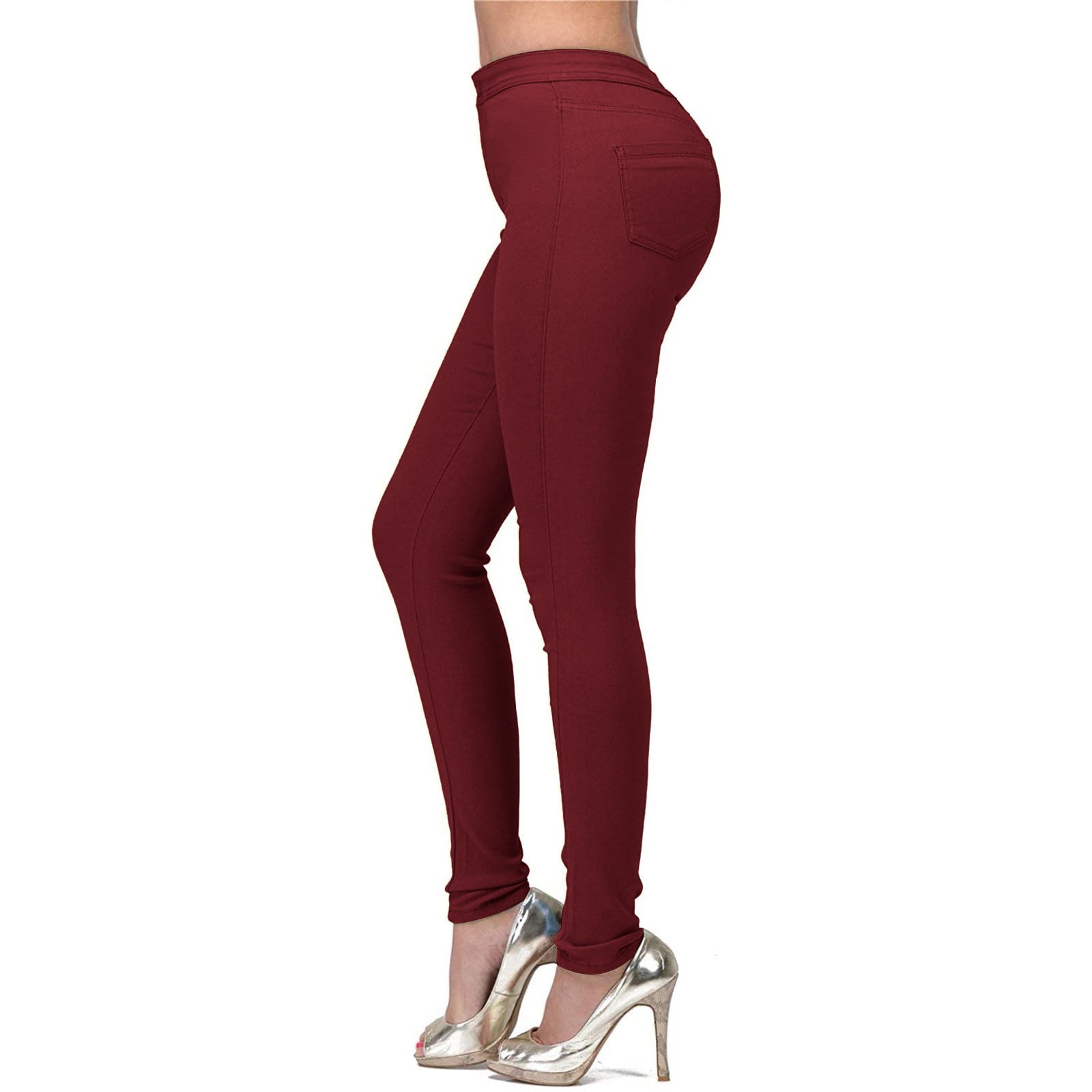Skinny Jeans Red Stretch Jeans Ladies WTXUE Women