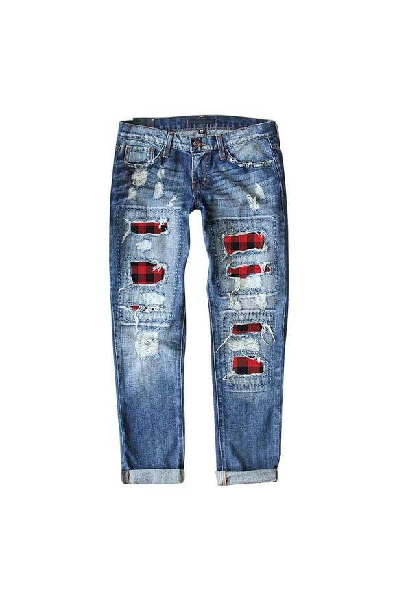 Womens Jeans, Ripped Jeans Women Jeans E Print Plus Size Trousers, Jeggings Womens Trousers Pantalones De Mujer, Blue