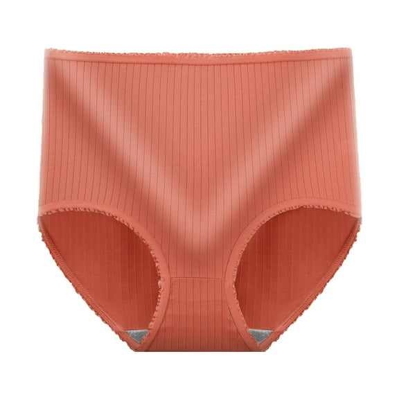 WTXUE Womens Panties | High Waist Shapewear Tummy Control Bladder Control Underwear Womens High Waist Seamless Ladies Stretch Full Coverage Briefs Absorbent Orange XXL