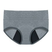 WTXUE Womens Panties Postpartum Period Panties Incontinence Underwear for Women High Waist Leakproof for Women Plus Size Leak Proof Menstrual Pants Ladies Underwear Panties Gray XXL