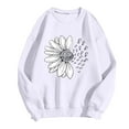 thumbnail image 1 of WTXUE Womens Pullover Sunflower Shirts, Long Sleeve Women's Back to School Opening Season Sunflower Print Hoodless Sweatshirt, Floral Sweatshirts & Hoodies | White 2XL, 1 of 1