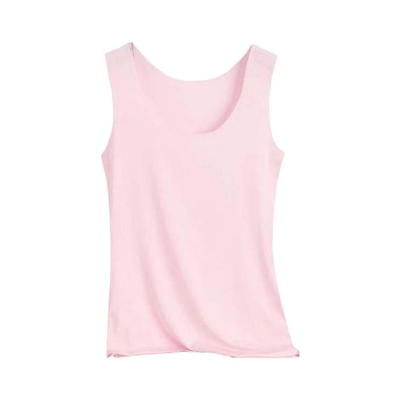 WTXUE Tank Tops, Womens Tank Tops Sleeveless Scoop Neck Loose Fit Summer Clothes, Women, Pink L