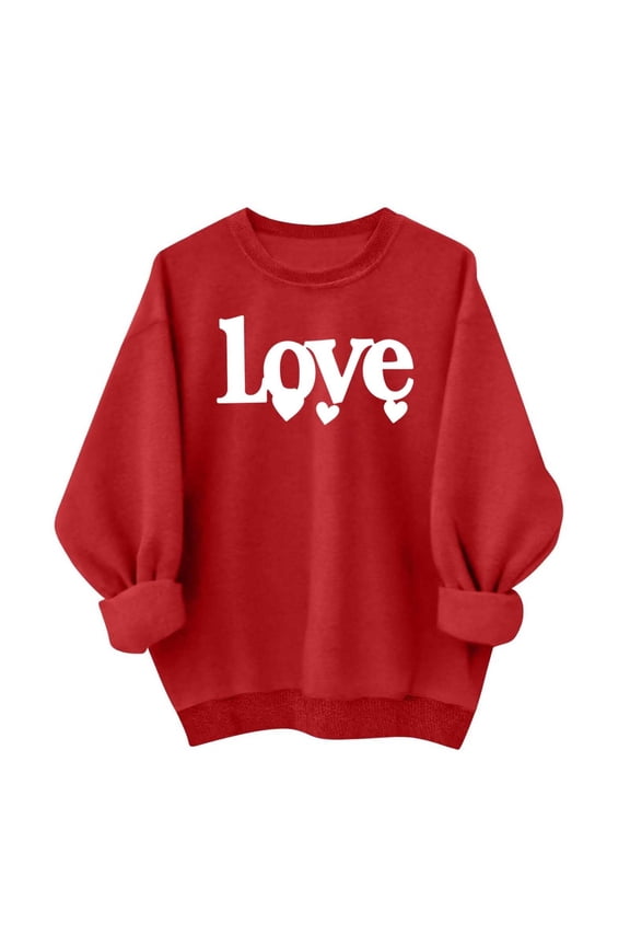 Womens Valentines Sweatshirt Love Heart Printed Sweatshirts Graphic Pull Over Sweatshirt Cute Sweatshirts Sweatshirts Trendy Graphic Sweatshirts Fall Sweatshirt Pink 3Xl