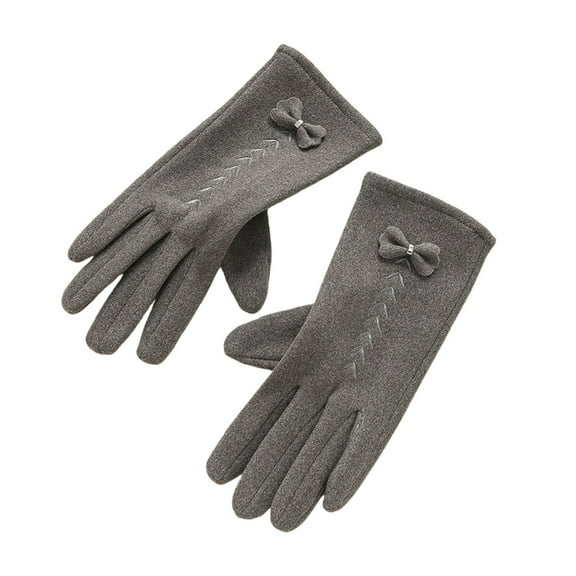 WTXUE Womens Winter Warm Gloves with Touch Screen Texting Fingers, Fleece Lined Windproof Gloves for Cold Weather Grey One Size