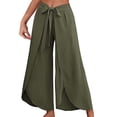 thumbnail image 1 of WTXUE Yoga Pants, Wide Leg Pants Women High Waisted Hippie Pants Boho Beach Plus Size Palazzo Pants, Sweatpants Womens Trousers Bell Bottoms, Olive green, 1 of 8