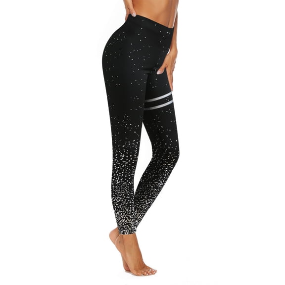 WTXUE Yoga Pants Women, Leggings with Resistance Bands Built In Women Workout Print Sport Leggings Fitness Sport Yoga Athletic Pants Elastic Trouser Pant, Full-Length, Black