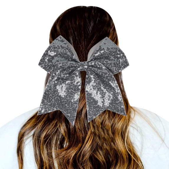 WTXUE hair ties, 1PC Hair Scrunchies Gradient Sequins Bowknot Headdress Ropes Decorations Headdress Hair Ties for Girls, scrunchies, Headbands for Women, hair bows for women, 2# Grey