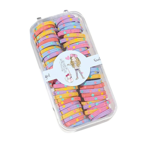 WTXUE hair ties, 60 Pcs Girls Colorfull Elastic Hair Bands Kids Ponytail Rubber Accessories, scrunchies, Headbands for Women, 2# C