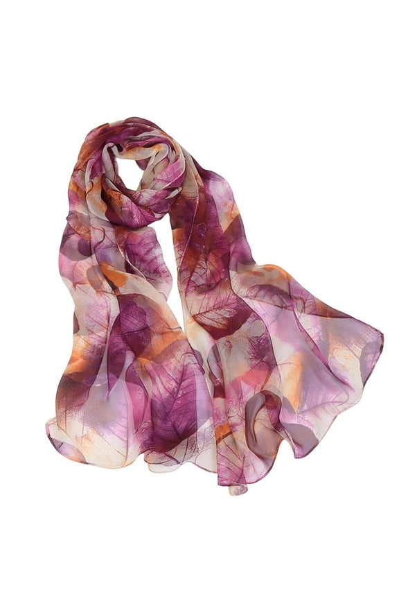 scarf for women, Scarfs for Women Lightweight Print Floral Pattern Scarf Shawl Fashion Scarves Shawls and Wraps for Spring, 2# Purple