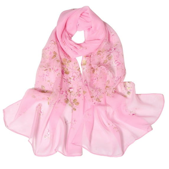 WTXUE scarf for women, Scarfs for Women Lightweight Print Floral Pattern Scarf Shawl Fashion Scarves Shawls and Wraps for Spring, silk scarf, 6# Pink