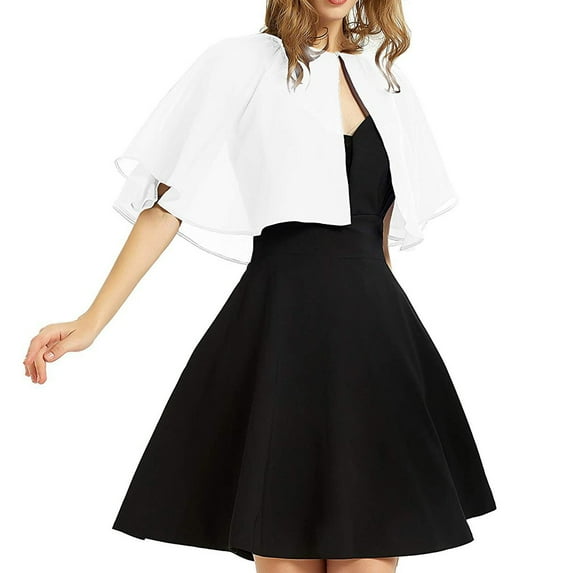 WTXUE shawl wraps for women, Women's Chiffon Shirt Solid Color Button Women's Fashion Shawl, White