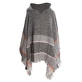 thumbnail image 1 of WTXUE shawl wraps for women, Womens Autumn and Winter Warm Scarf Shawl Cotton Scarf Tassel Multi Color Plaid Shawl Multifunctional Belt Hat, blanket hoodie, Gray2, 1 of 6