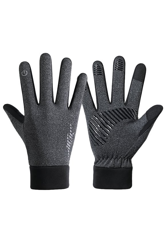 ski gloves, Q806 Men's Winter Windproof Warm Sports Ski Gloves, 1# Grey, L