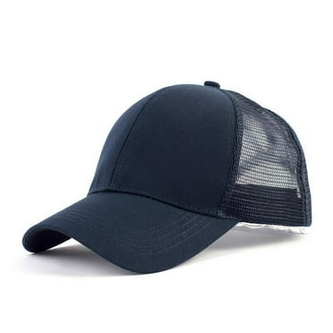 WTXUE trucker hat, Cap Mesh Sun Open Baseball Cap Solid Unisex Outdoor Back Hat Color Baseball Caps, Navy