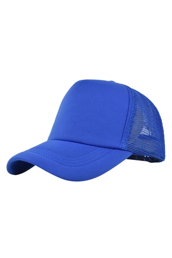 trucker hat, Mens and Womens Sponge Color Matching Simple Casual Peaked Cap Travel Holiday Sports Baseball Cap, Blue