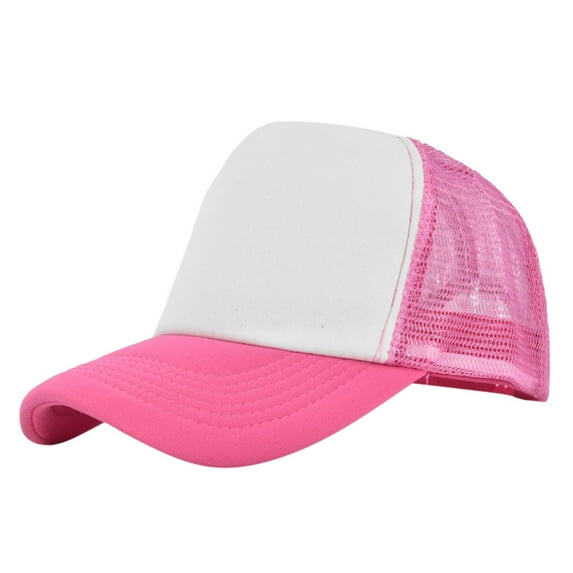 WTXUE trucker hat, Mens and Womens Sponge Color Matching Simple Casual Peaked Cap Travel Holiday Sports Baseball Cap, Hot Pink