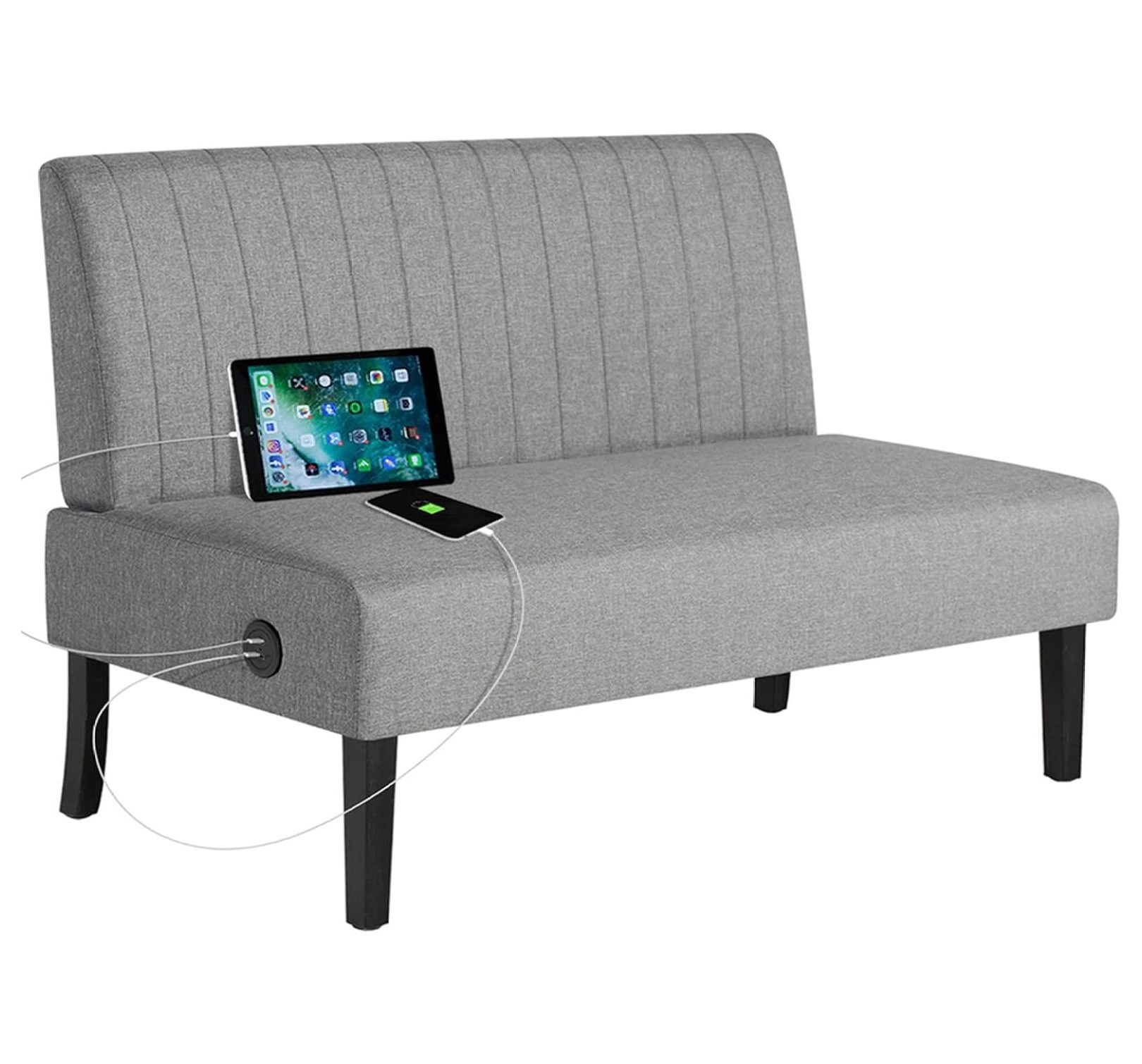 WTYCB 43" W Mini Small Comfy Couch Armless Loveseat Sofa for Bedroom