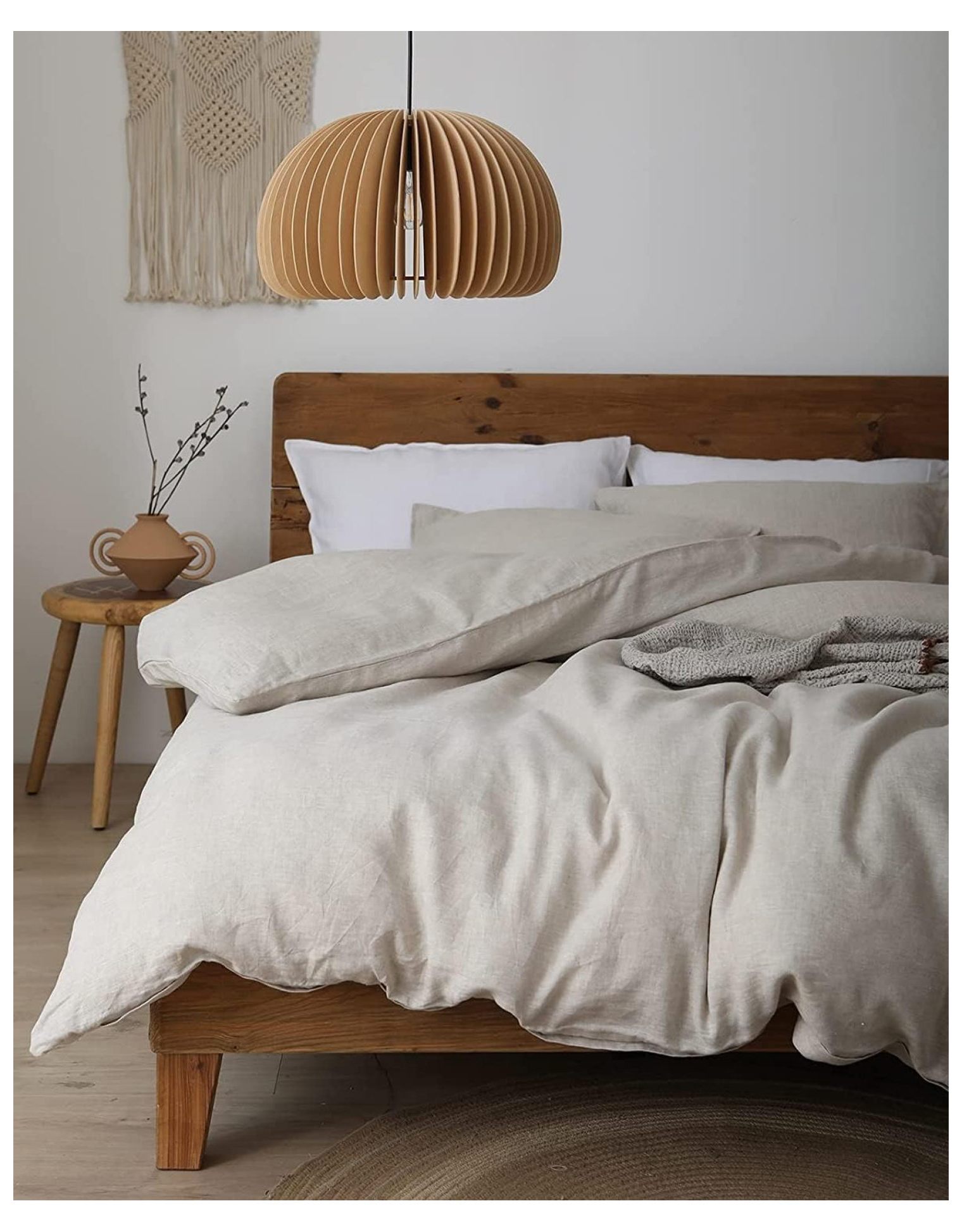 WTYCB Linen Duvet Cover Set, 100 Washed French Flax Linen Bedding with