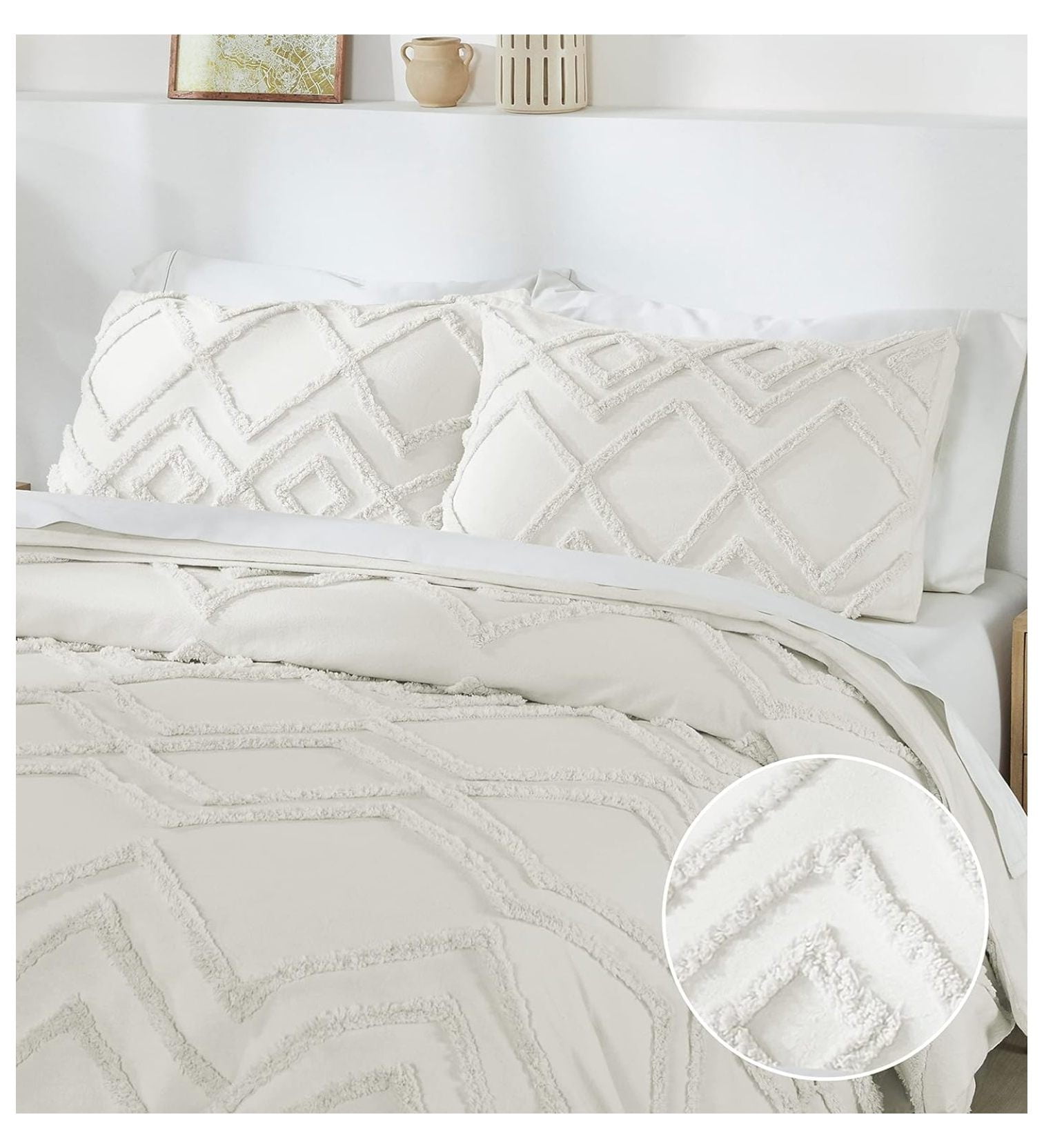 WTYCB Queen Size Duvet Cover, 100 Cotton 3 Piece Cover & Sham Set