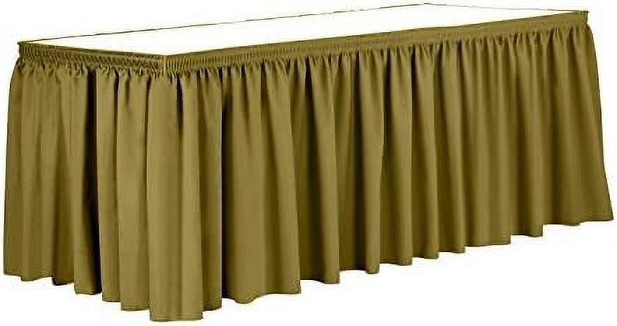 WTYNKAE 21 ft. Shirred Pleat Polyester Table Skirt Honey Light Brown ...