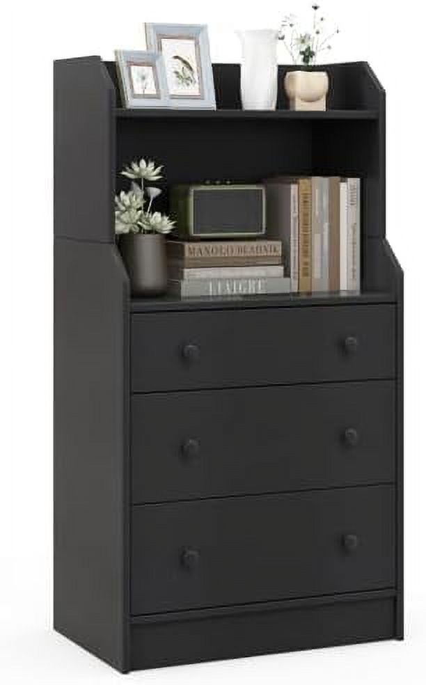 WTYNKAE 3Drawer Dresser with 44\u201D H Modern Organizer with AntiTilting Design Utility
