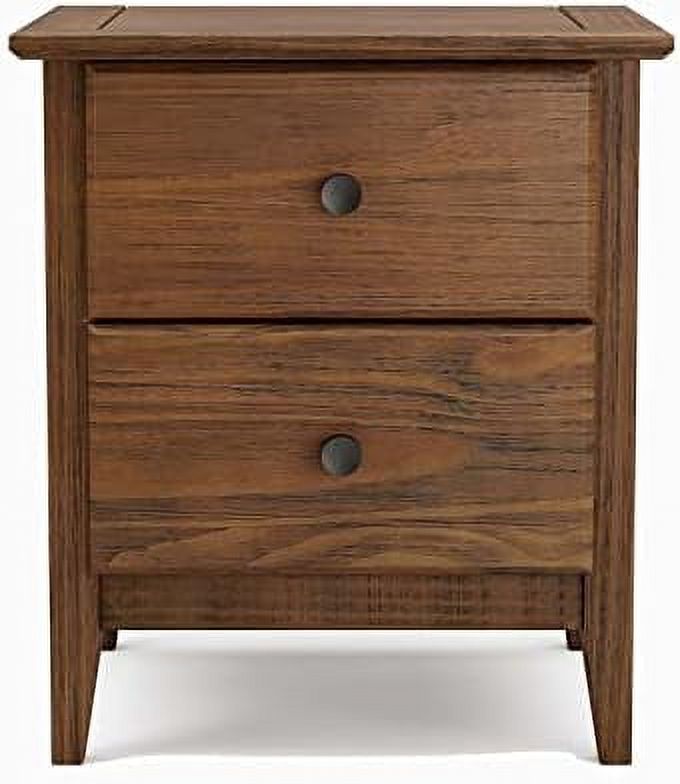 WTYNKAE Grain Wood Greenport 2Drawer Bedroom Nightstand Solid Wood