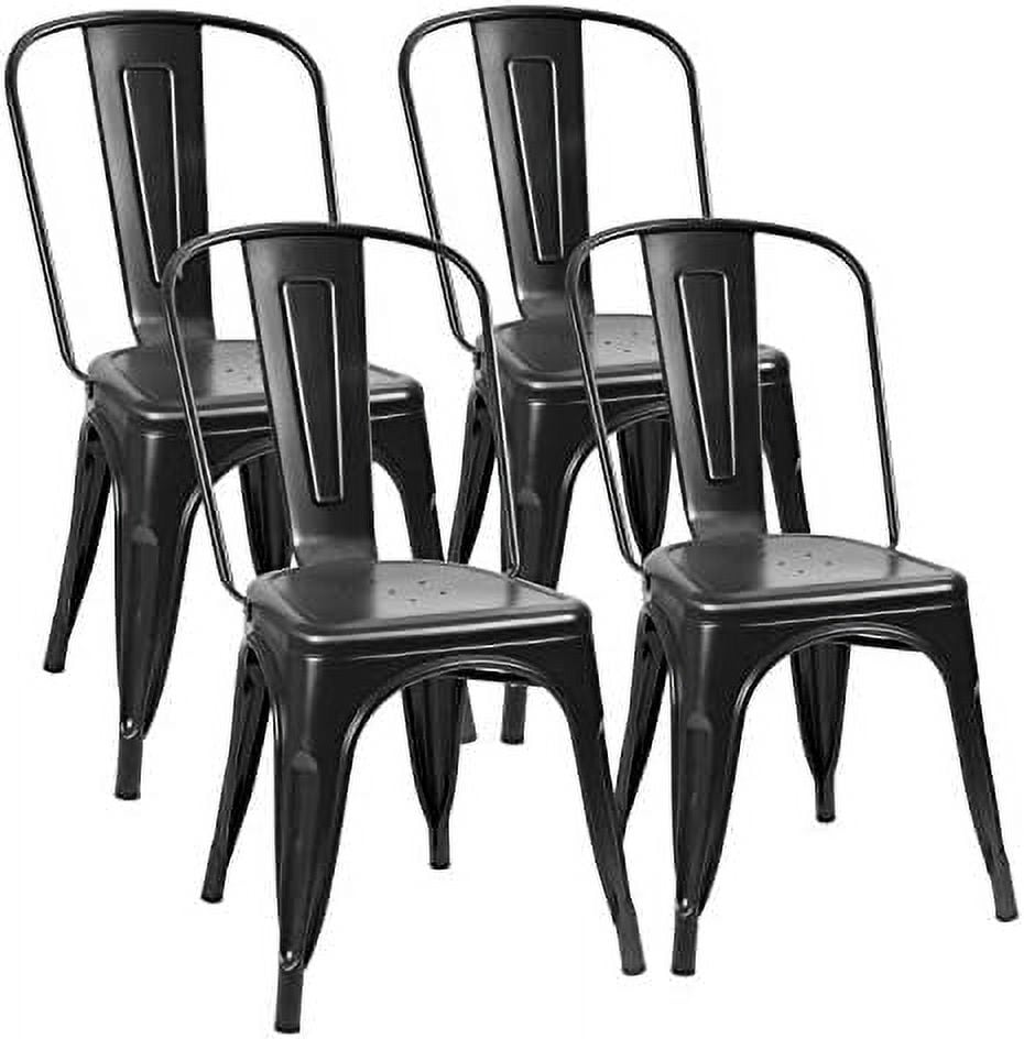 WTYNKAE Metal Dining Chairs Stackable Kitchen Dining Chairs Metal