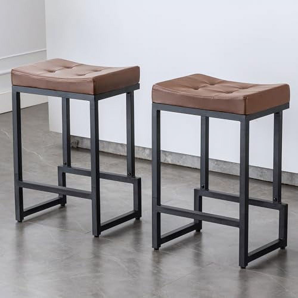 WTYNKAE Stools Set of 3 24" Counter Height Stools Faux Leather
