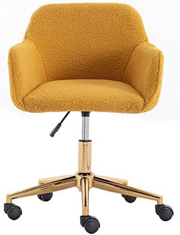 WTYNKAE White Desk Chair Fluffy Desk Chair Height Adjustable Vanity