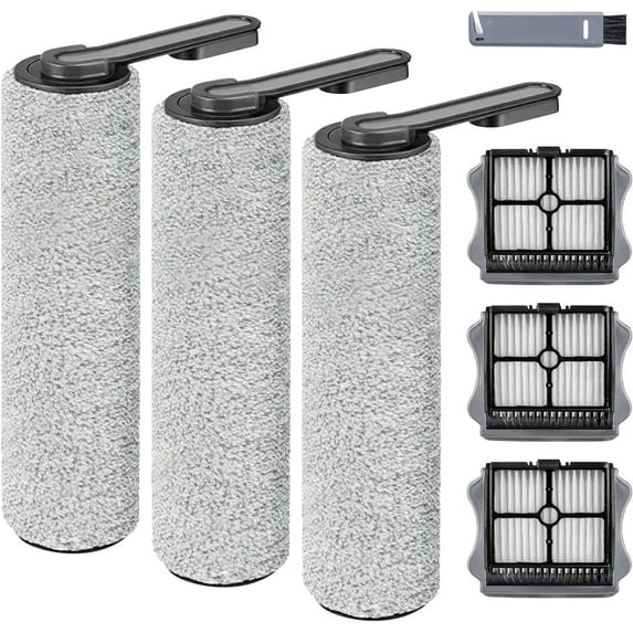 WTYYC Roller Brush and Filters Replacement Compatible with Tineco Floor ONE S5 Blue/Floor One S5 Pro Cordless Vacuum Cleaner (Not for S5 Combo) Replacement Parts Include 3 Brush Rollers, 3 Filters