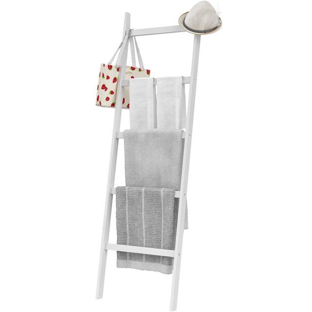 WTZ 5Layer Towel Racks 59" Wall Leaning Blanket Ladder, Decorative