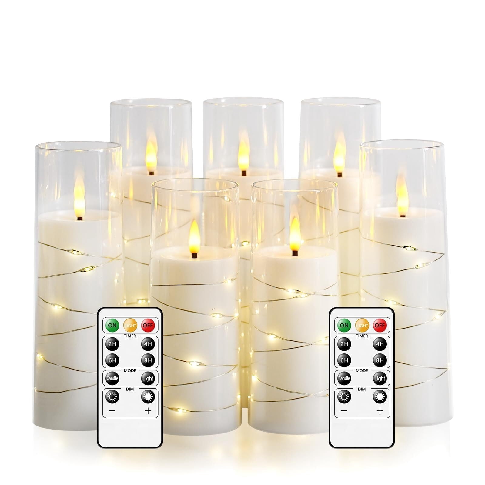WTef Flameless Candles,with Embedded Star String, Set of 3,Battery ...