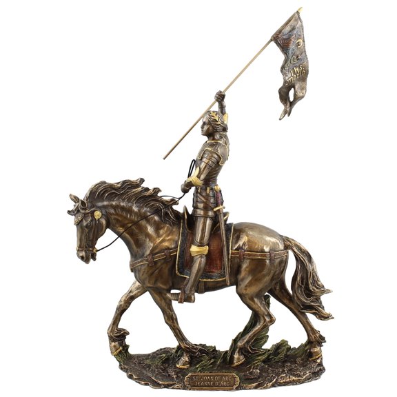 WU Joan of Arc on Horse Statue, Bronze, Leaders, Medieval, Collectible, Decoration