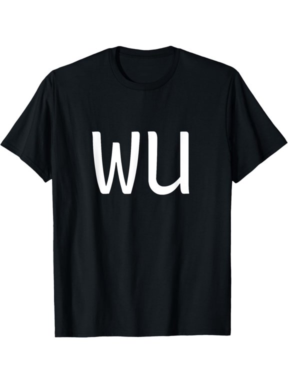 WU Two Letter Pair - Elegant Personalized Initials T-Shirt men and women can wear, black, white, gifts
